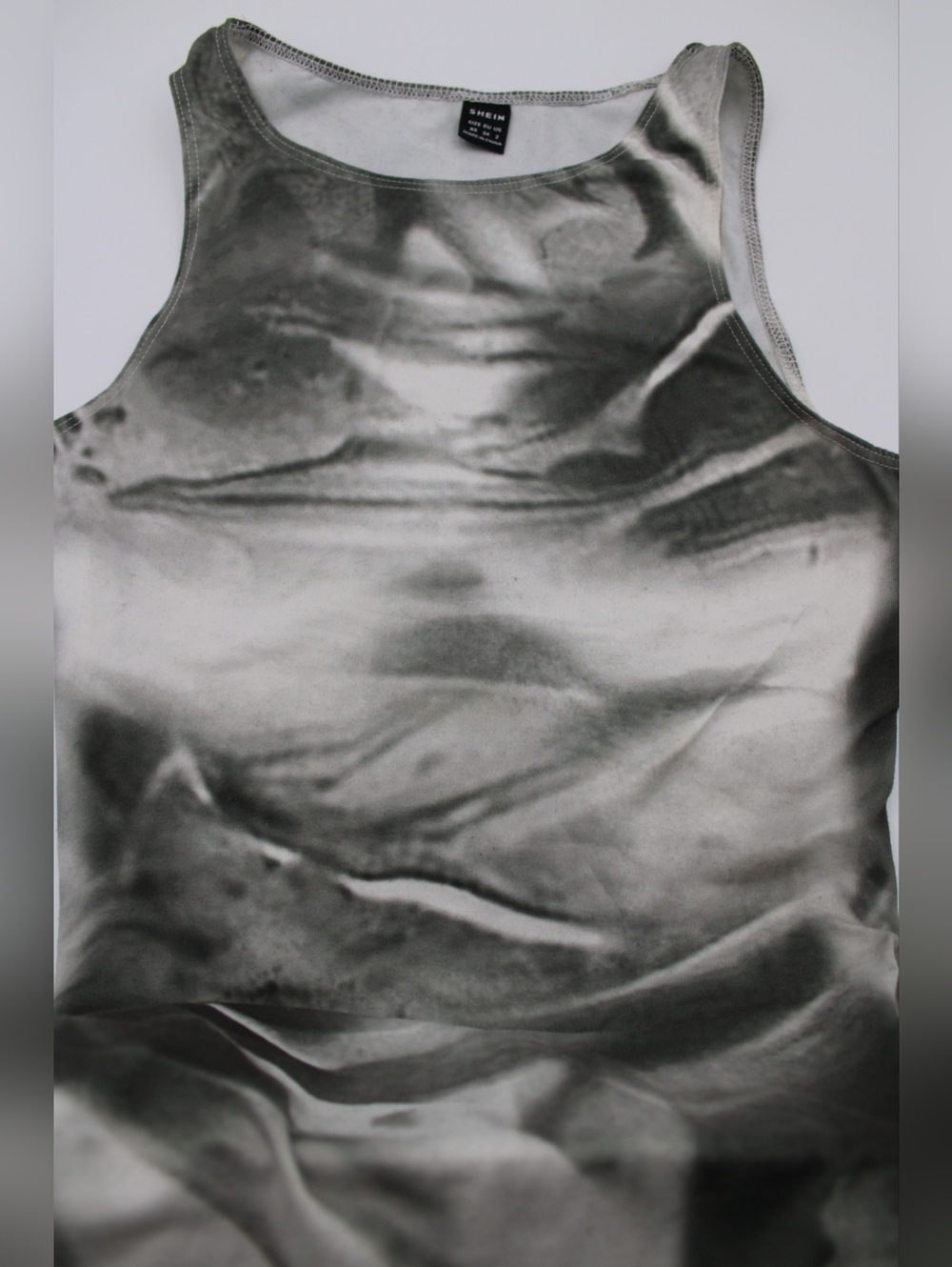 SHEIN ICON Gray White Tie Dye Mesh Maxi Dress XS - Picture 4 of 9
